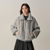 Women's Short Eco-Faux Fur Jacket